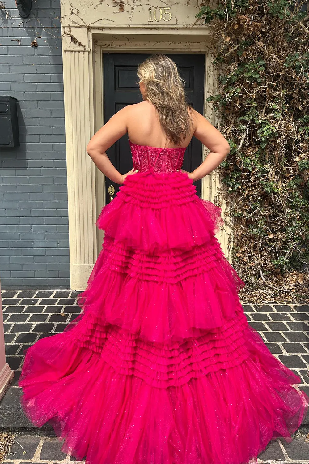 Roycebridal Adelyn |A-Line Sweetheart Tiered Long Tulle Prom Dress