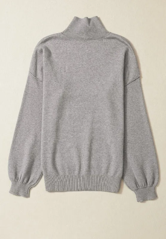 Ruby Mock Neck Dropped Shoulder Sweater | 2 Colors | Poundton