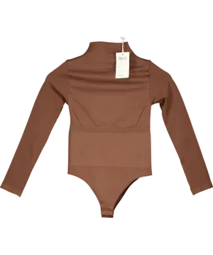 Ruey Brown Sculpting Turtleneck Bodysuit UK S