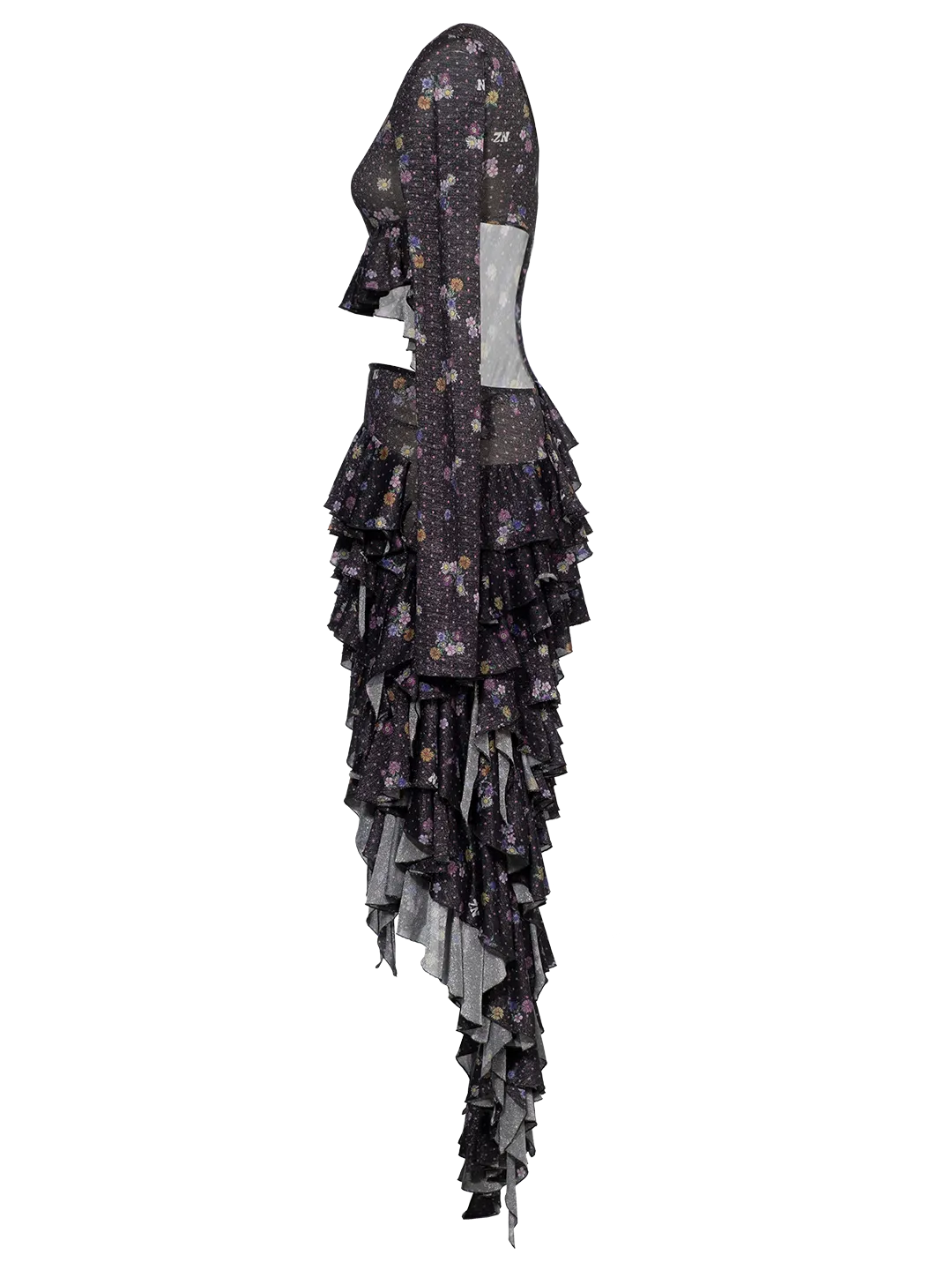 Ruffled Cut-out Dress