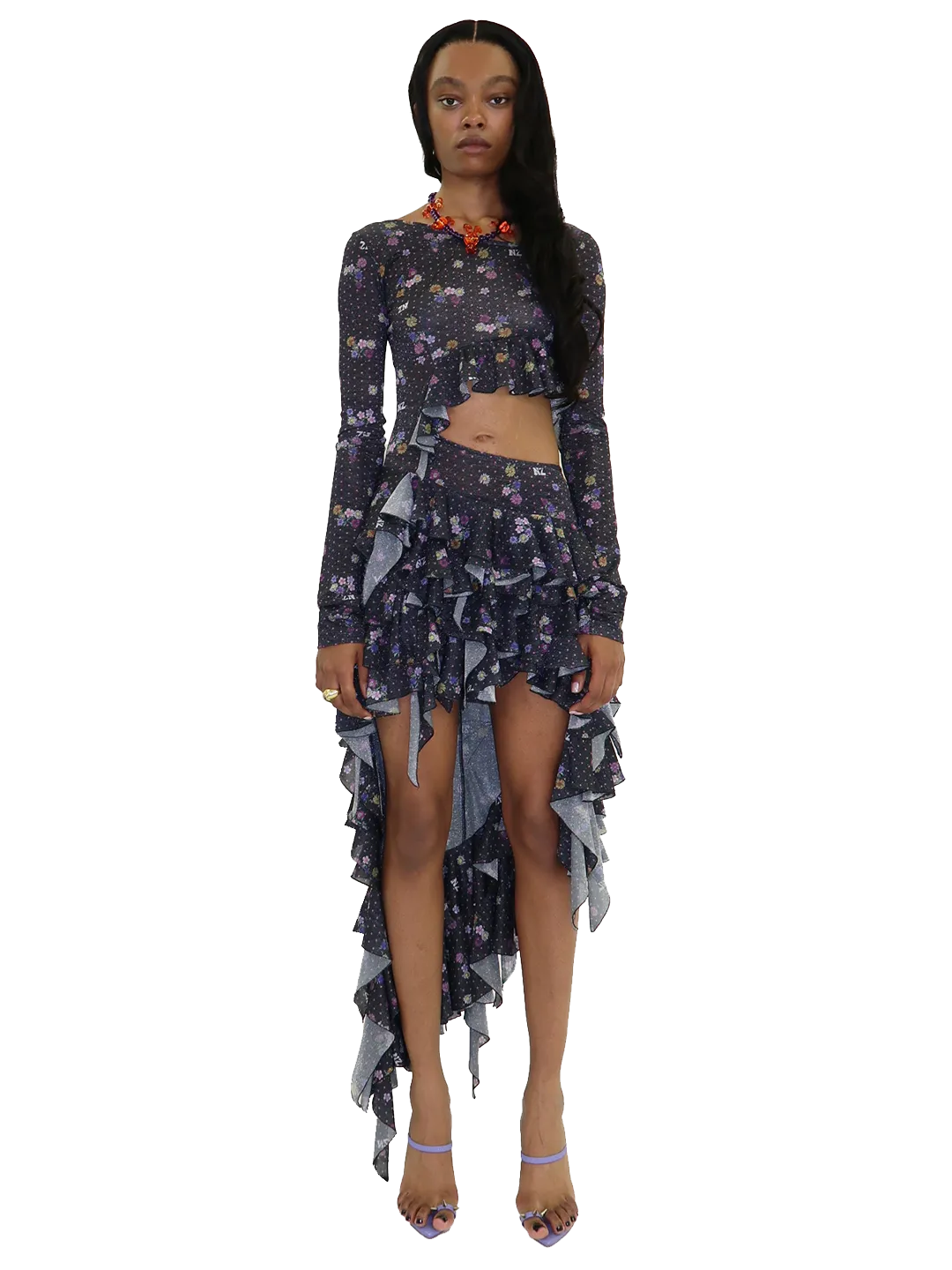 Ruffled Cut-out Dress