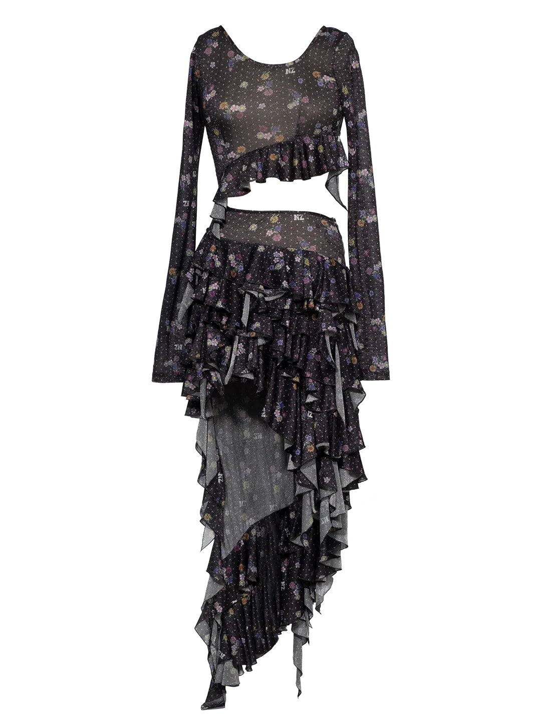 Ruffled Cut-out Dress