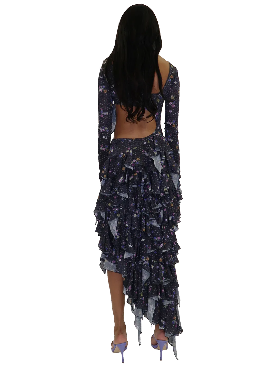 Ruffled Cut-out Dress