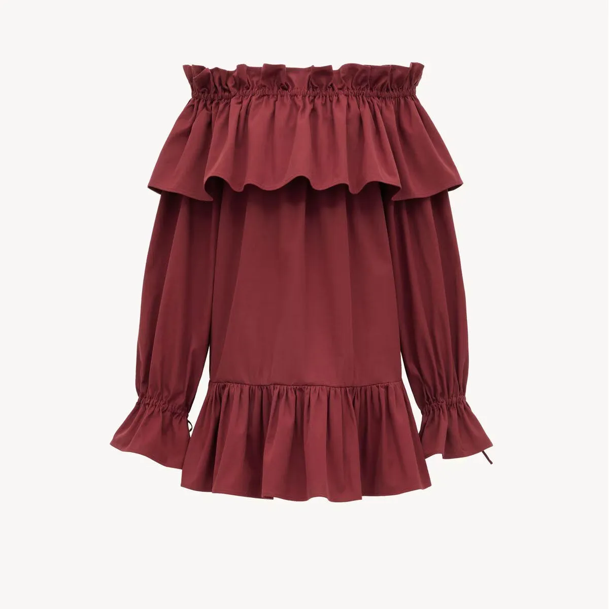 Ruffled Dress In Cotton Twill