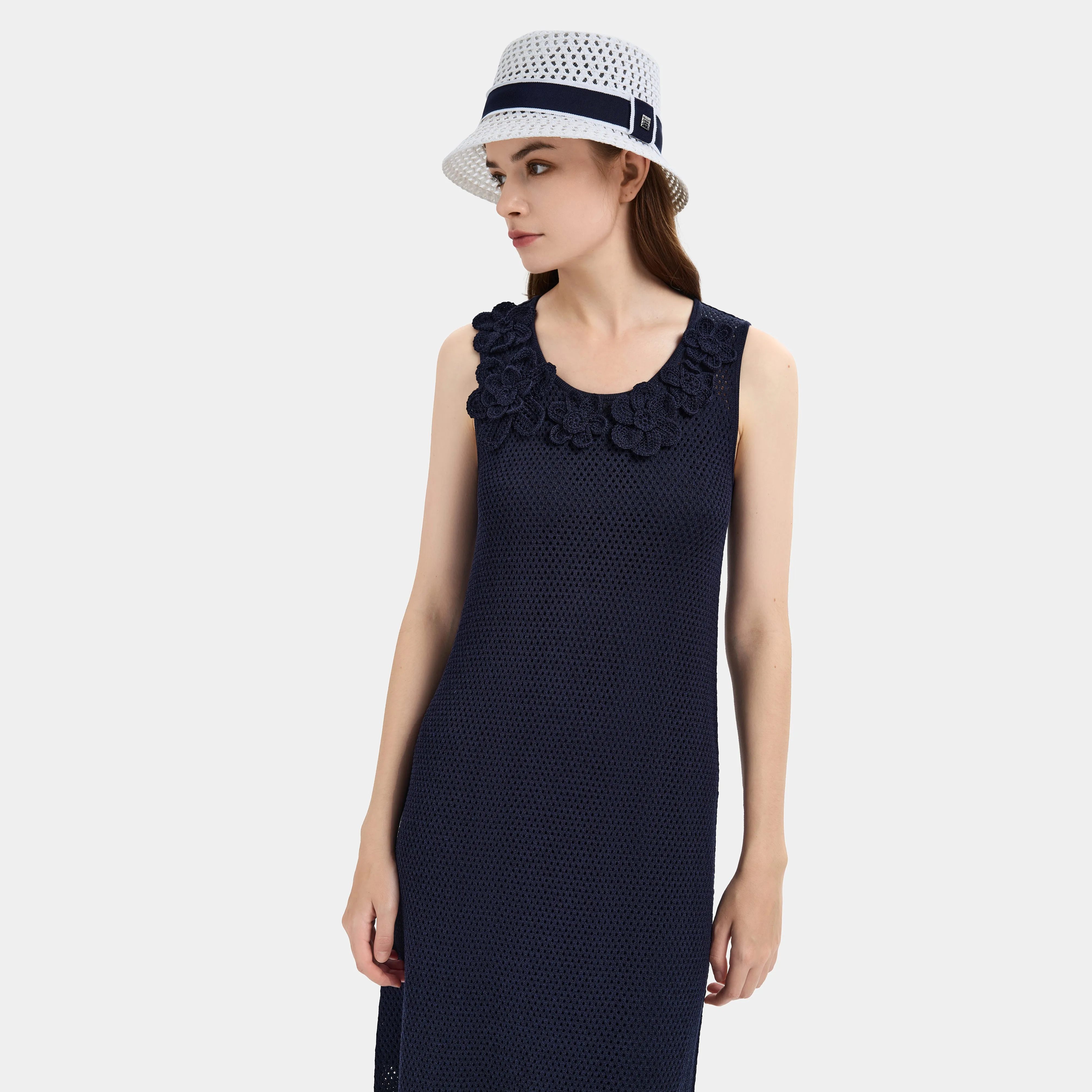 RUFFLED NAVY ELEGANCE