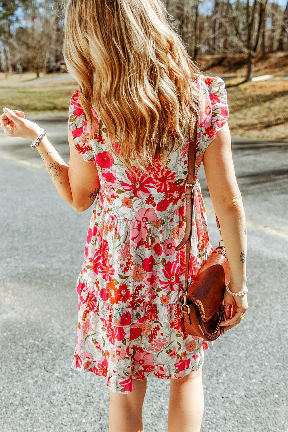 Ruffled Tank Floral Dresses