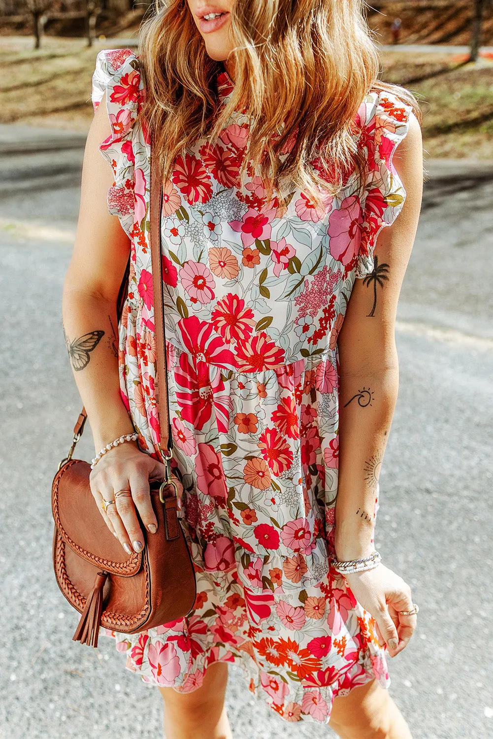 Ruffled Tank Floral Dresses