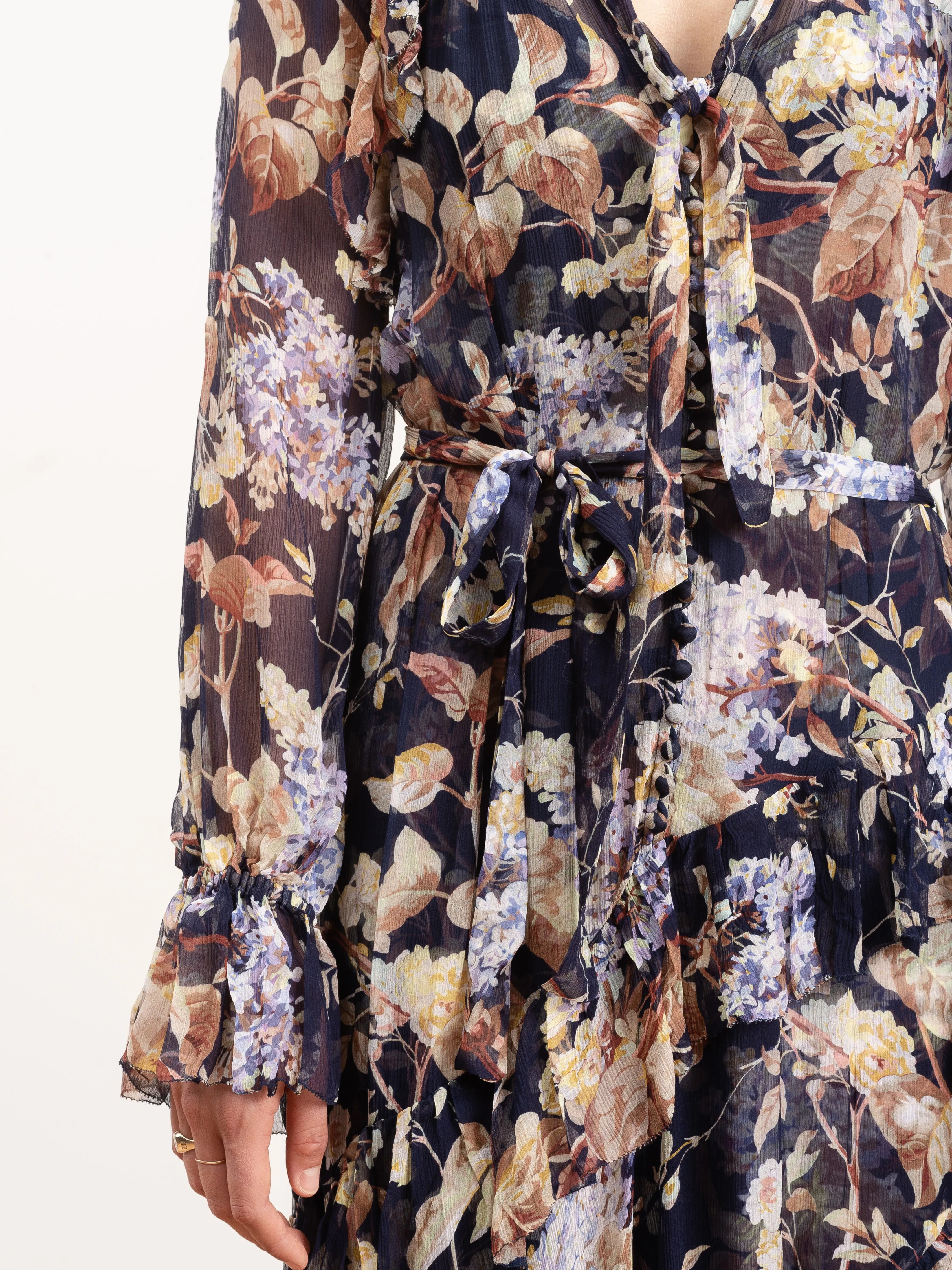 sabotage ruffle midi dress