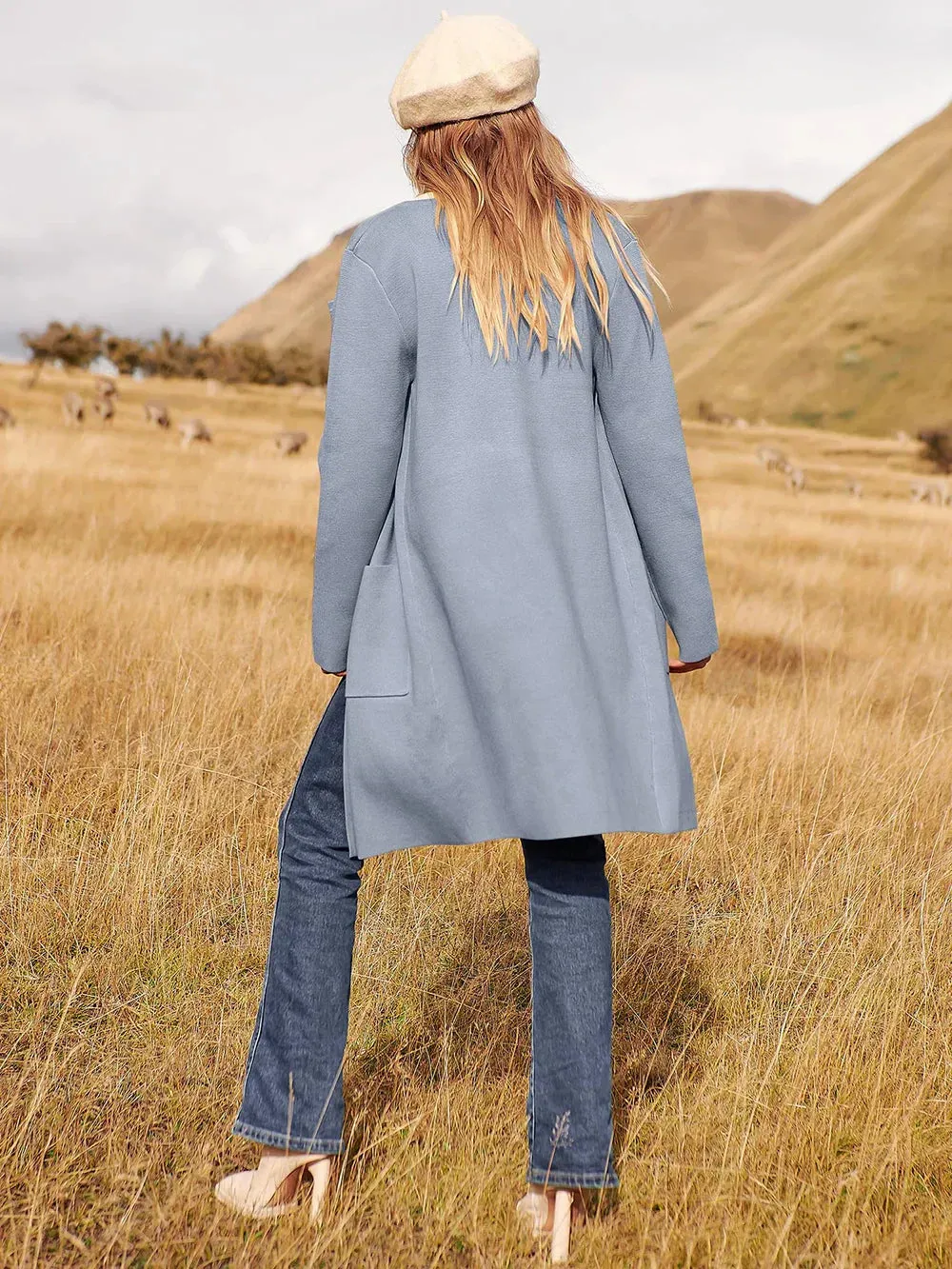 Sabrina | Stylish Open Front Long Coat