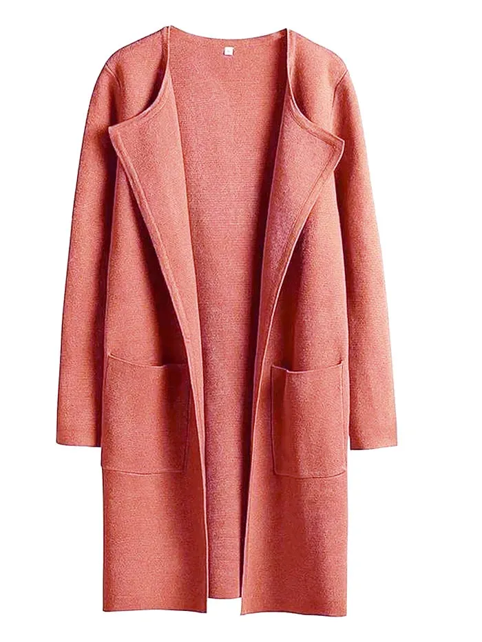 Sabrina | Stylish Open Front Long Coat