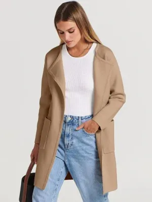 Sabrina | Stylish Open Front Long Coat