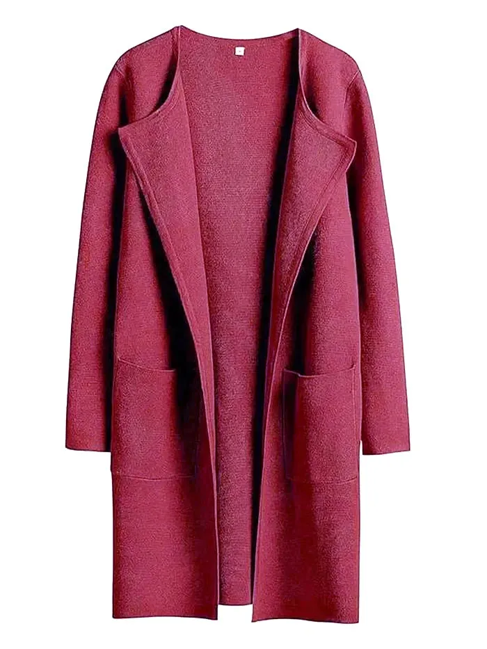 Sabrina | Stylish Open Front Long Coat