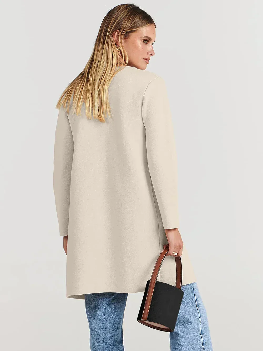Sabrina | Stylish Open Front Long Coat