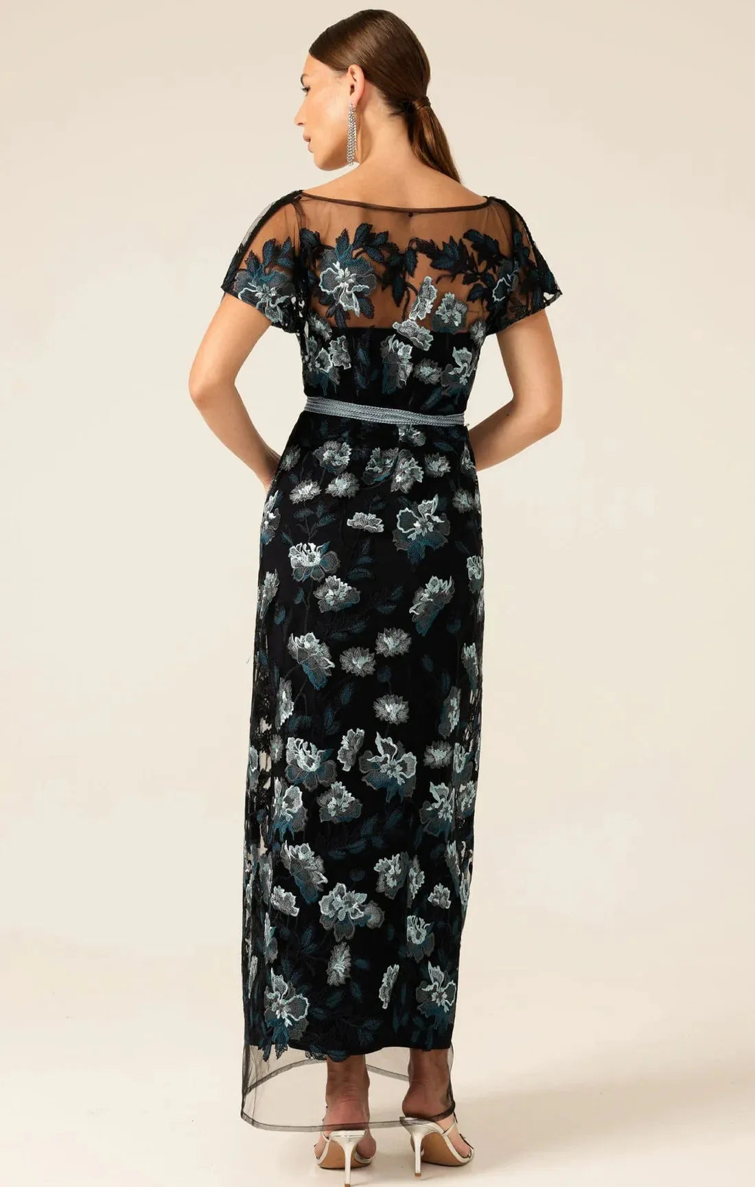 Sacha Drake - Love Potion Formal Maxi Dress - Midnight Teal Aqua Lace