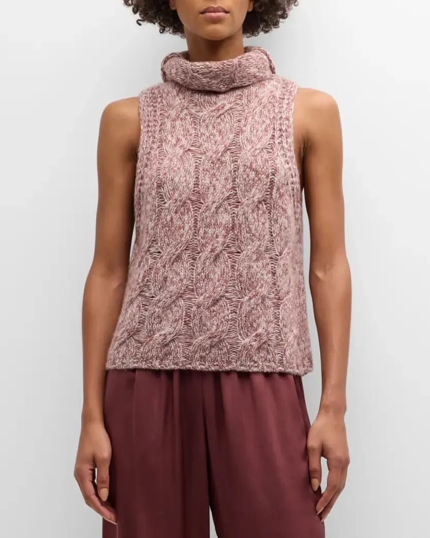 SAIGE M MARLED CROPPED TURTLNECK