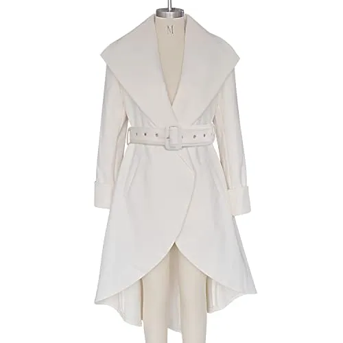 SAUKOLE Women's Winter Wool Trench Coat