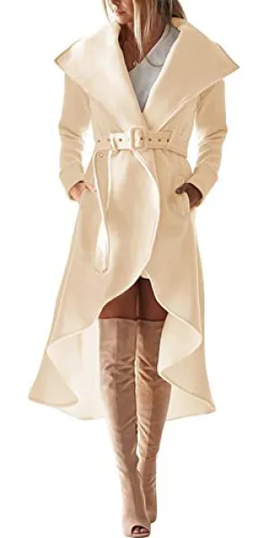 SAUKOLE Women's Winter Wool Trench Coat