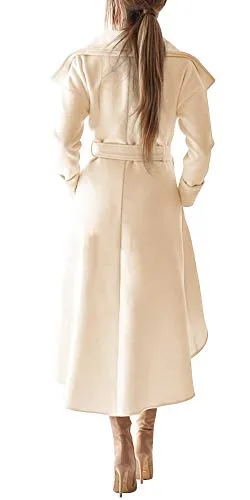 SAUKOLE Women's Winter Wool Trench Coat
