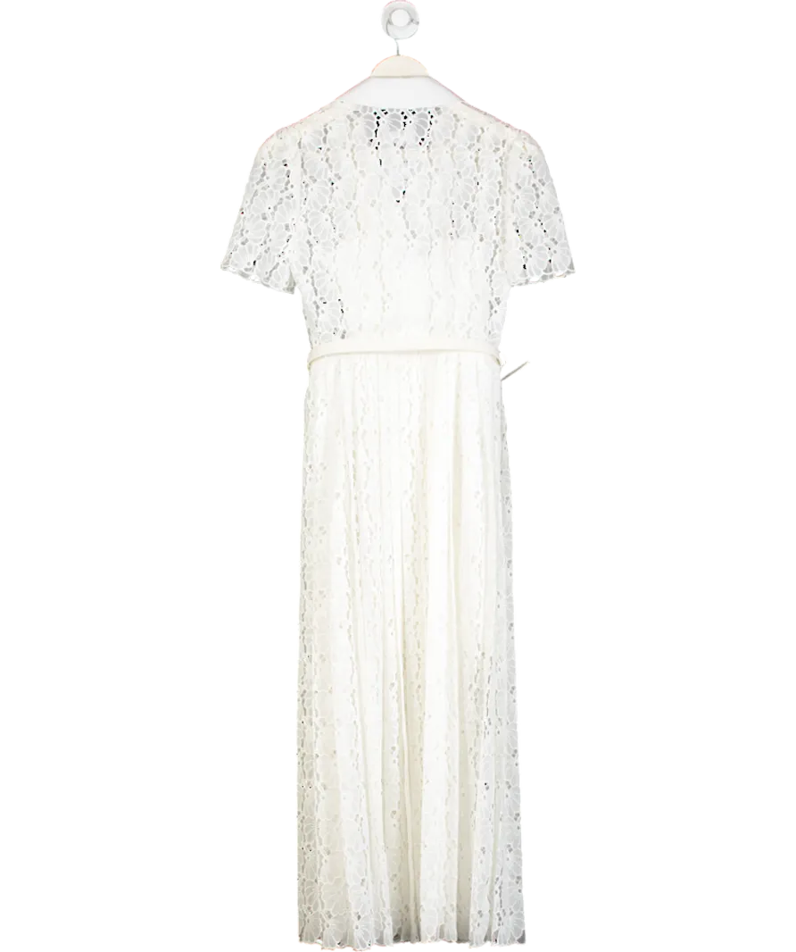 Self-Portrait White Floral Lace Double Breasted Dress UK 8