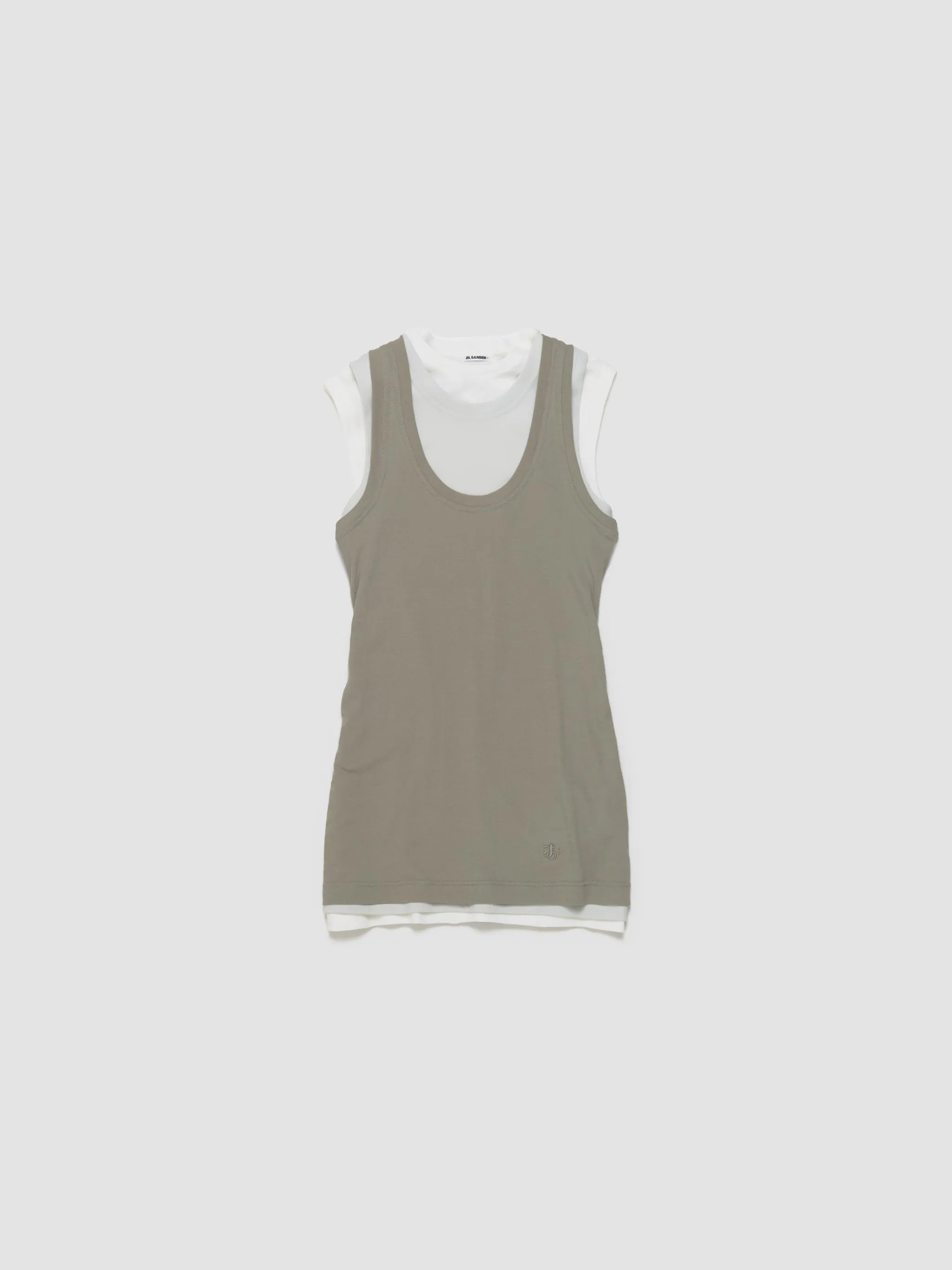 Set of Three Tank Tops in Olive