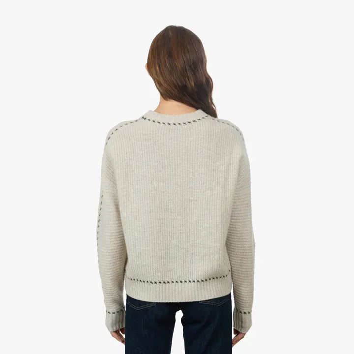 Shaker Crew w/ Contrast Stitch Detail - Mojave Pepper