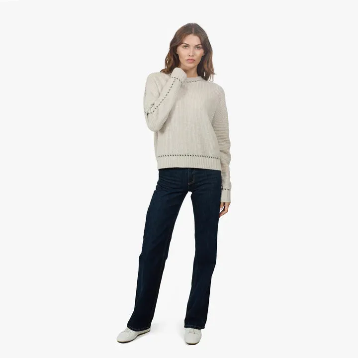 Shaker Crew w/ Contrast Stitch Detail - Mojave Pepper