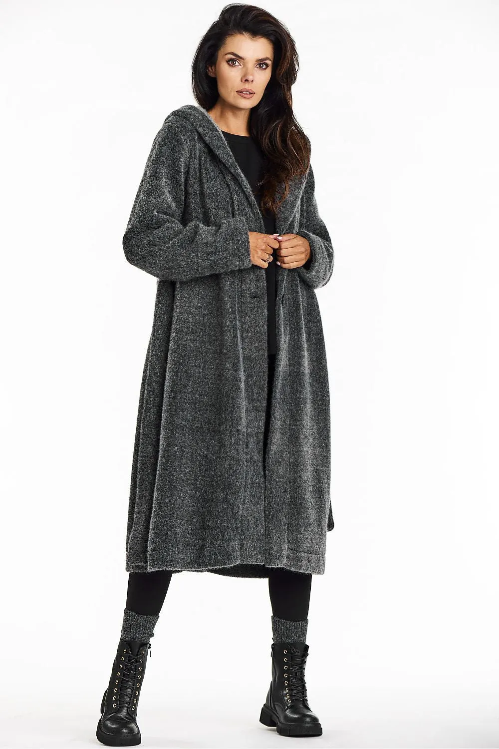 Shawl Collar Hooded Teddy Coat