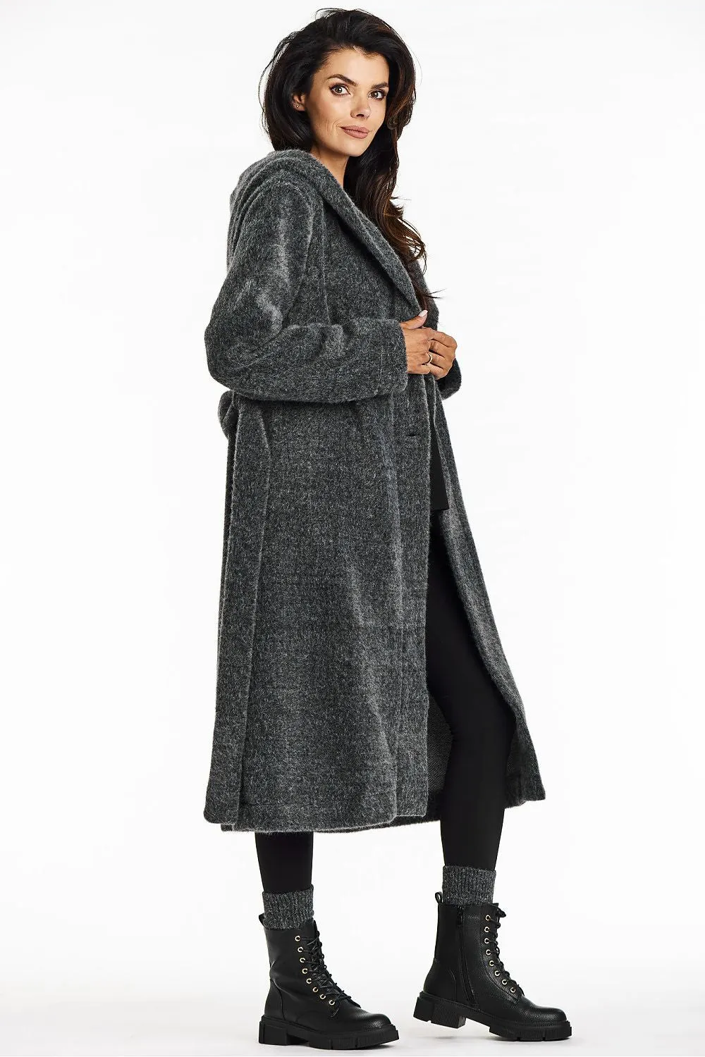 Shawl Collar Hooded Teddy Coat