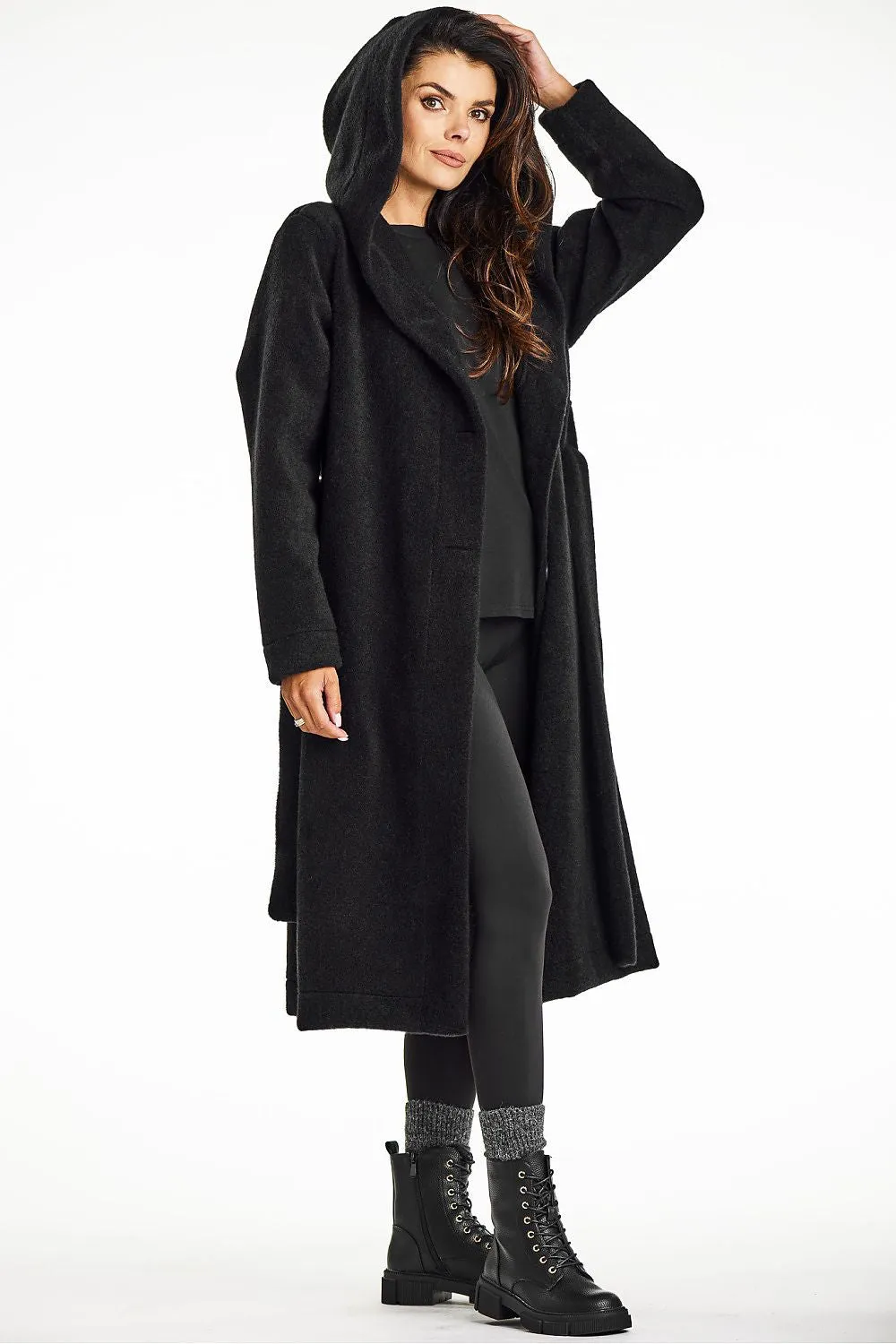 Shawl Collar Hooded Teddy Coat