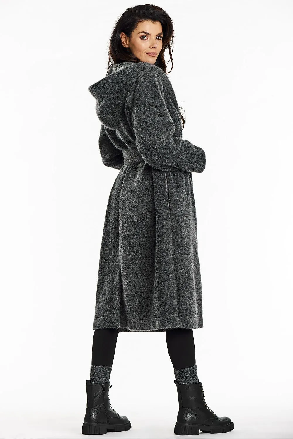 Shawl Collar Hooded Teddy Coat