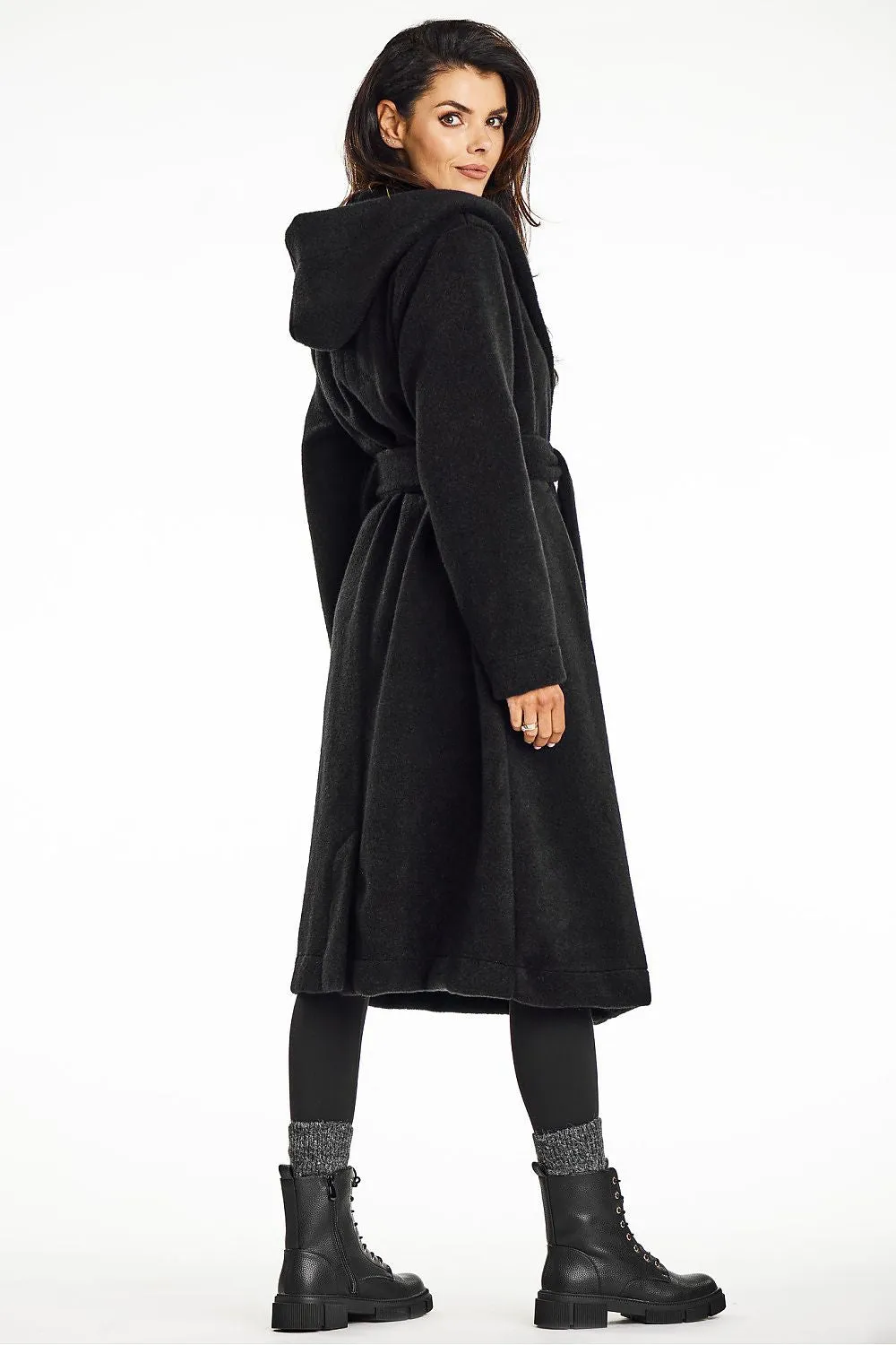 Shawl Collar Hooded Teddy Coat