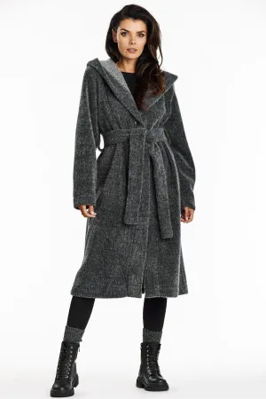 Shawl Collar Hooded Teddy Coat