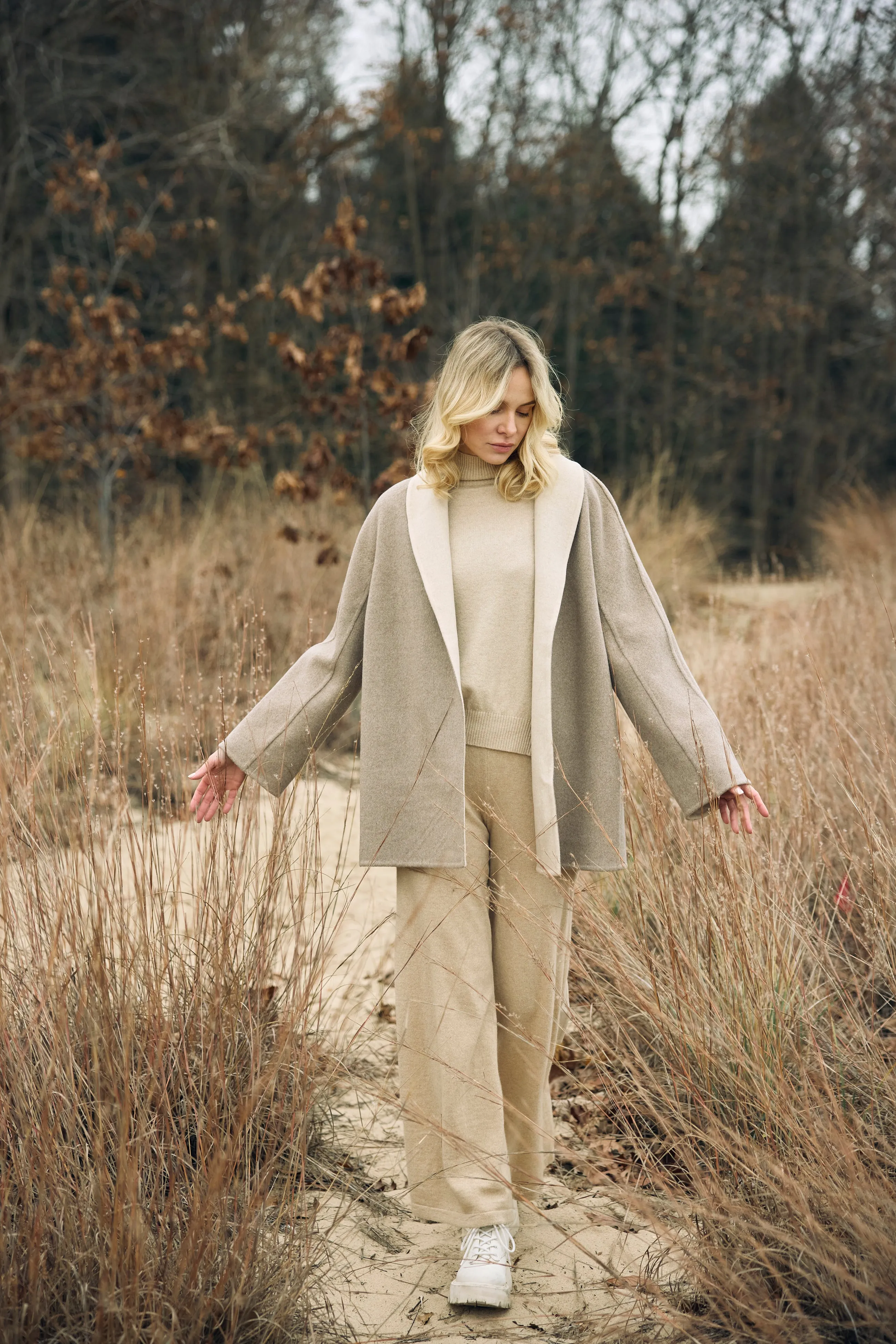 Shawl Lapel Collar Short Coat