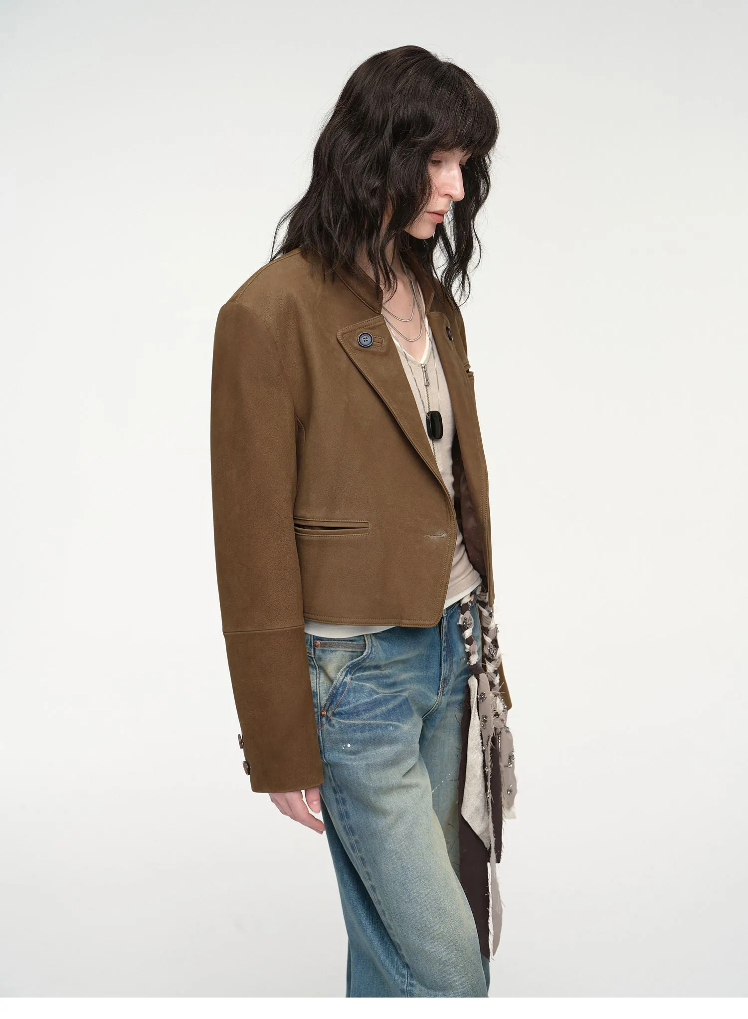 Sheepskin Stand Collar Jacket