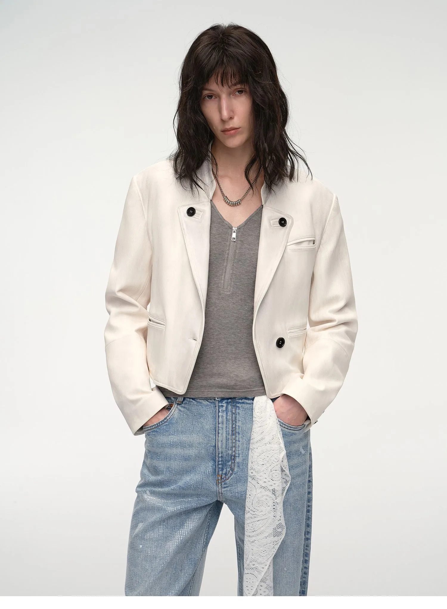 Sheepskin Stand Collar Jacket
