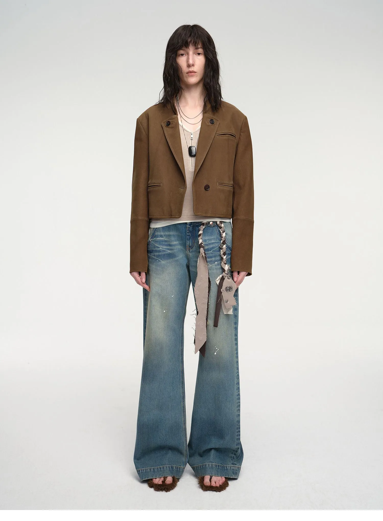 Sheepskin Stand Collar Jacket