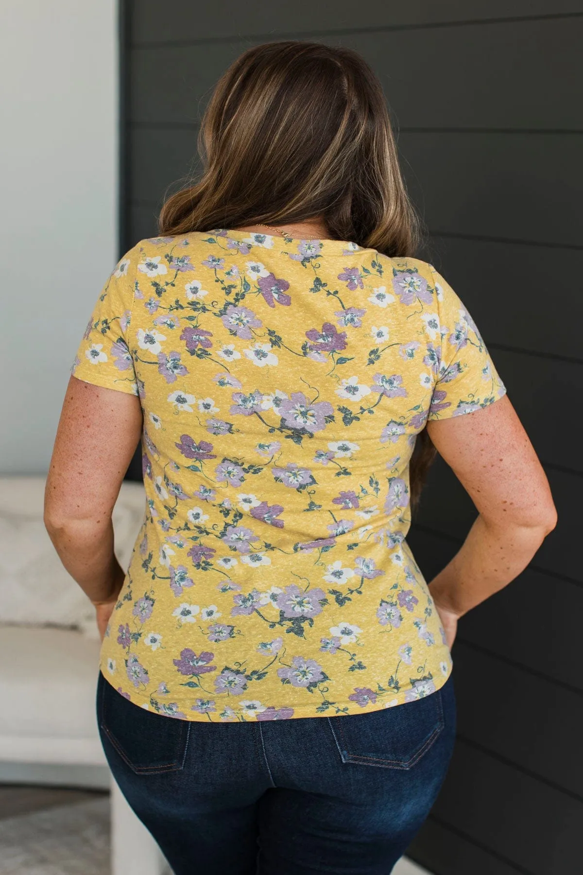 She's A Gem Floral Top- Mustard