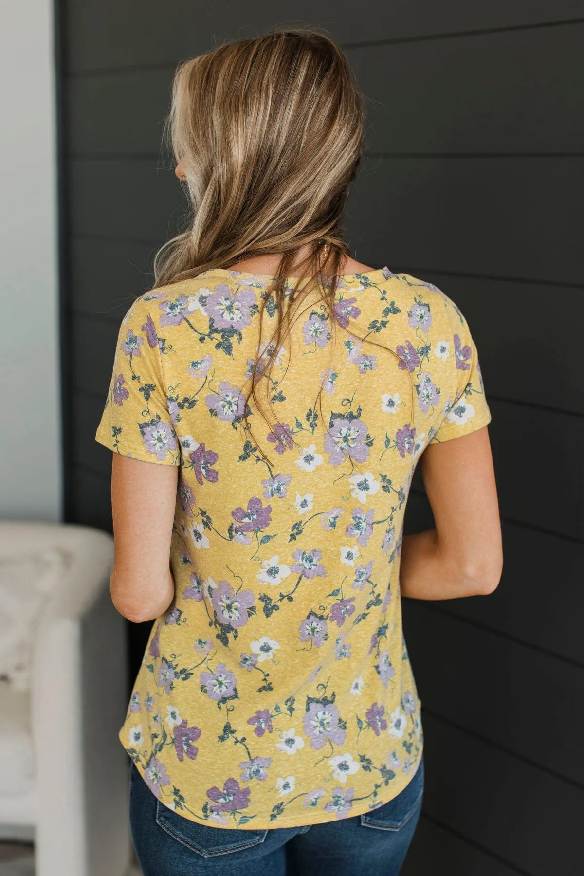 She's A Gem Floral Top- Mustard