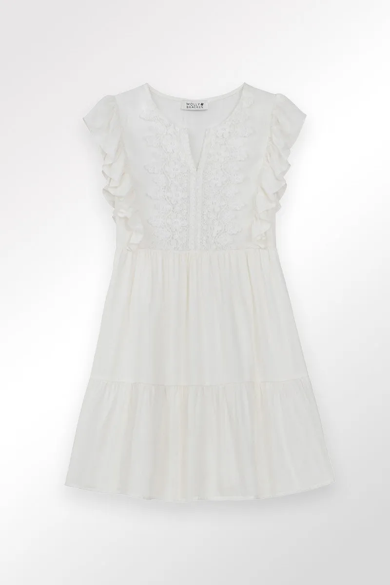 SHORT DRESS WITH EMBROIDERY DETAILS