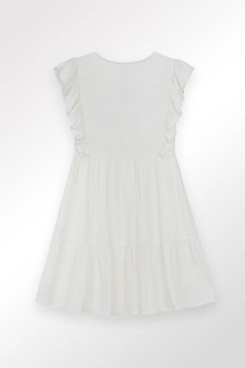 SHORT DRESS WITH EMBROIDERY DETAILS