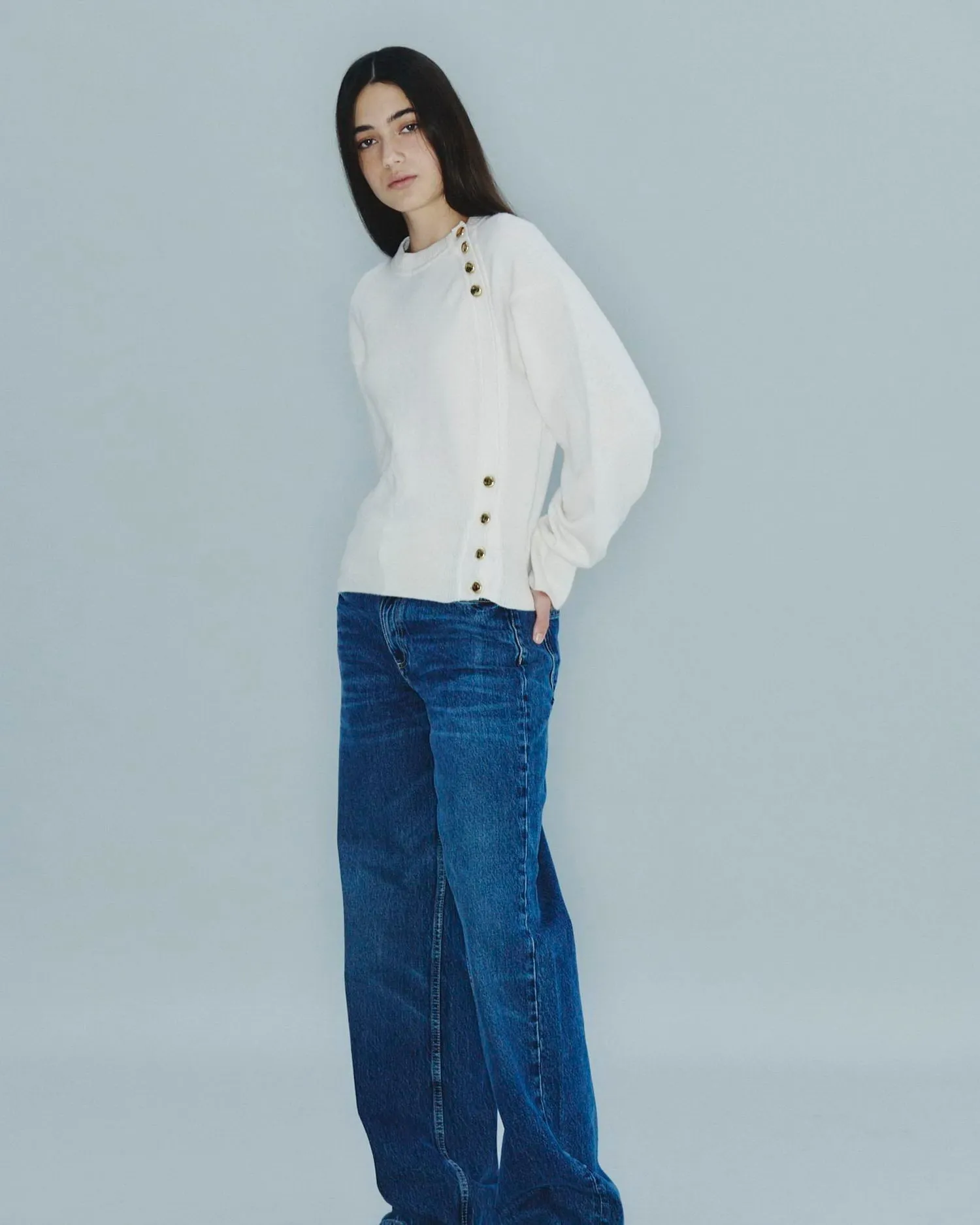Side Button Sweater