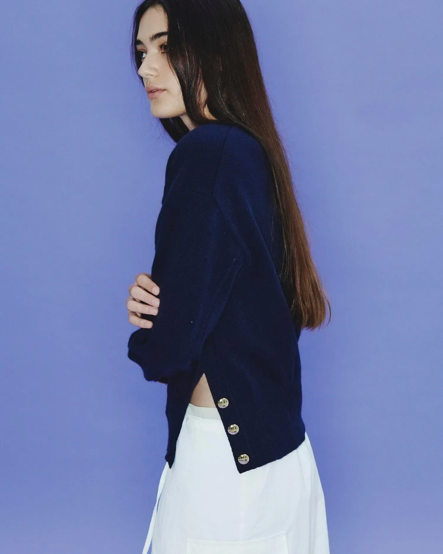 Side Button Sweater