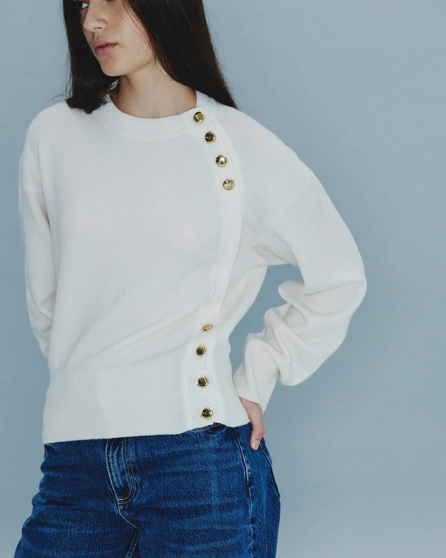 Side Button Sweater