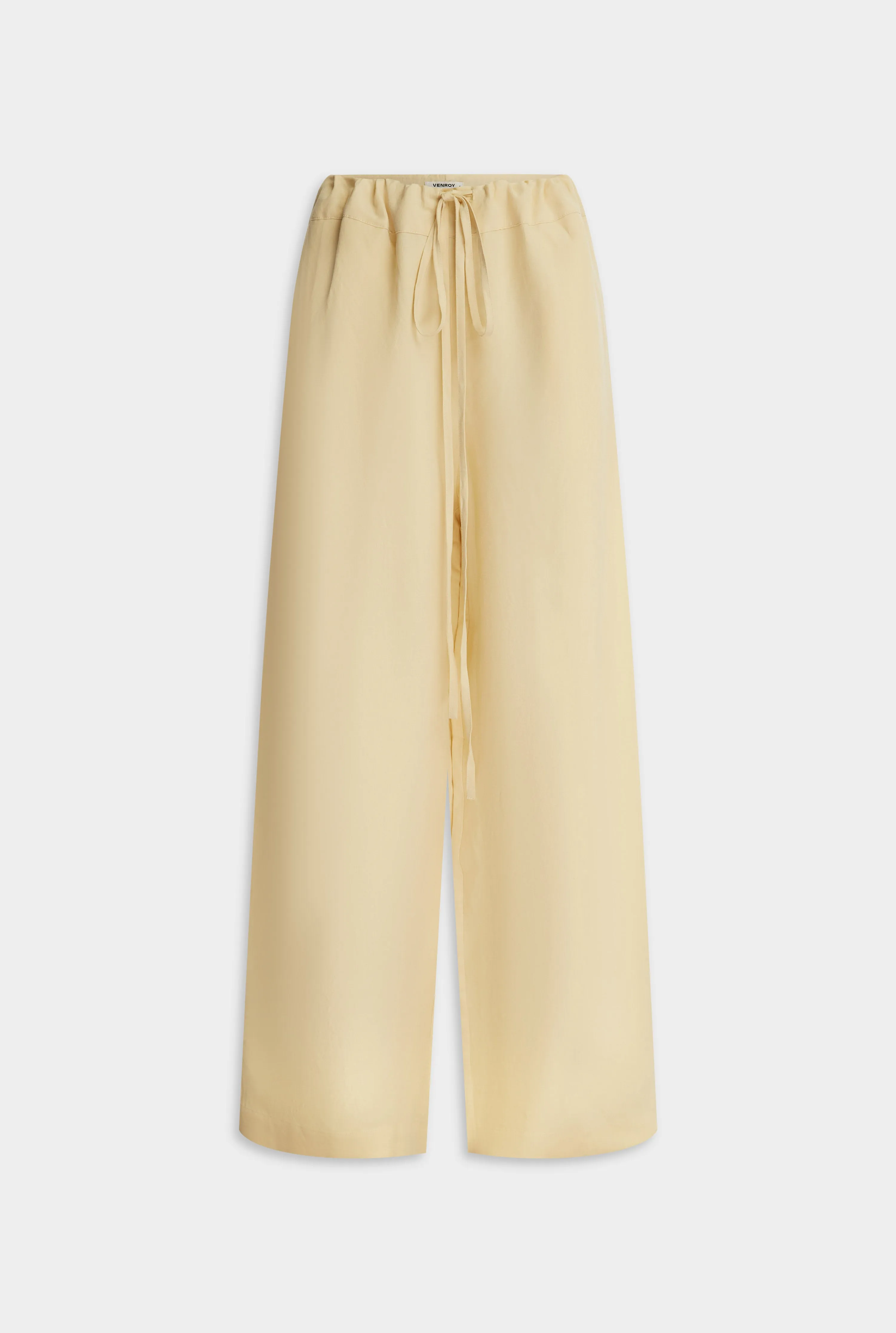 Silk Linen Paperbag Pant - Dusty Yellow
