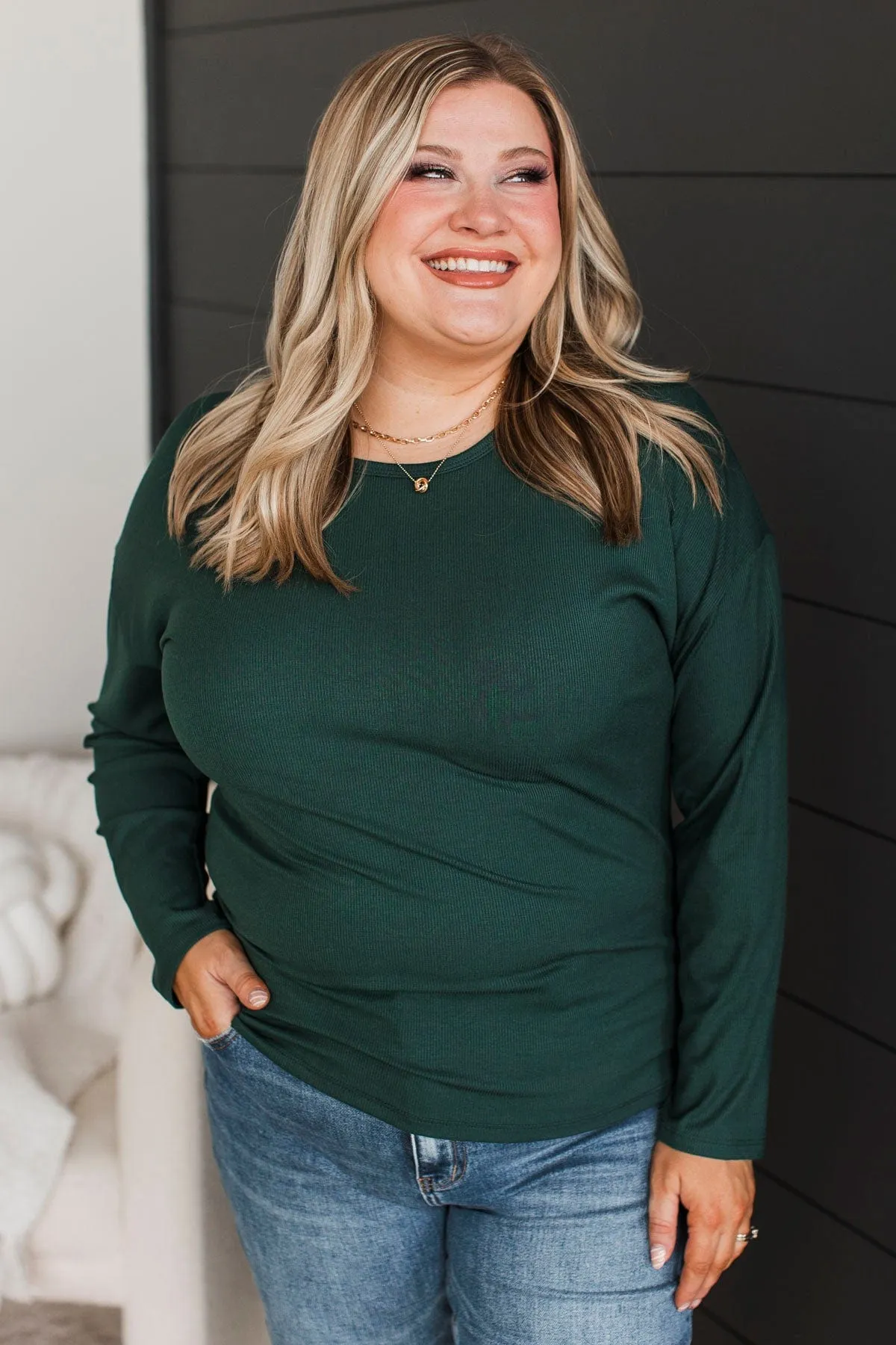 Sincere Wishes Long Sleeve Top- Emerald