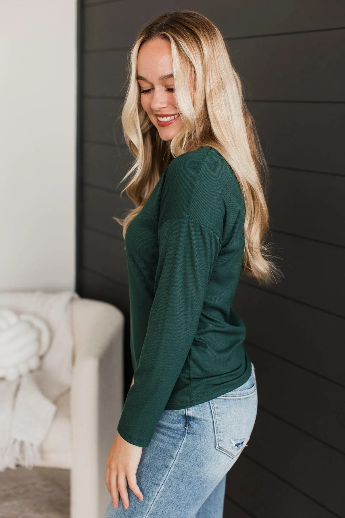 Sincere Wishes Long Sleeve Top- Emerald