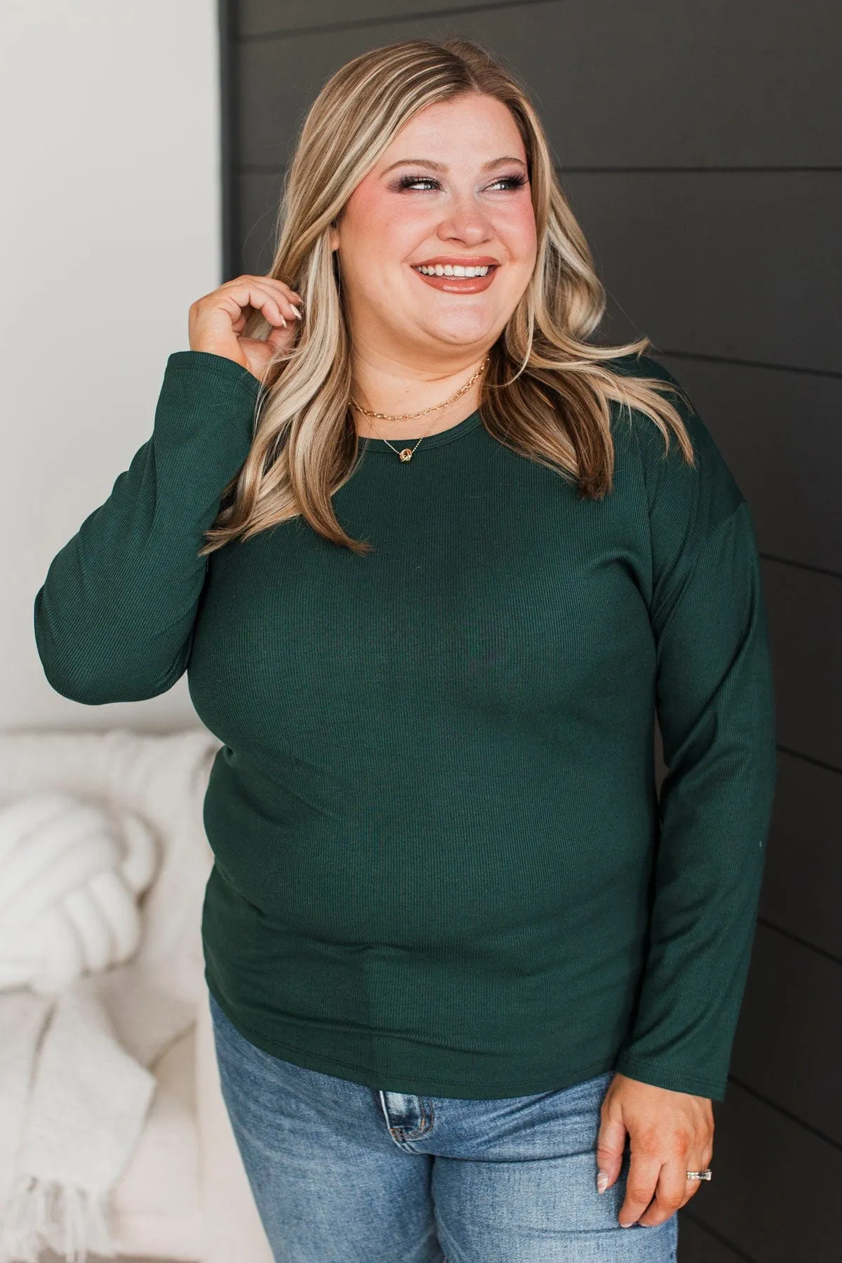 Sincere Wishes Long Sleeve Top- Emerald