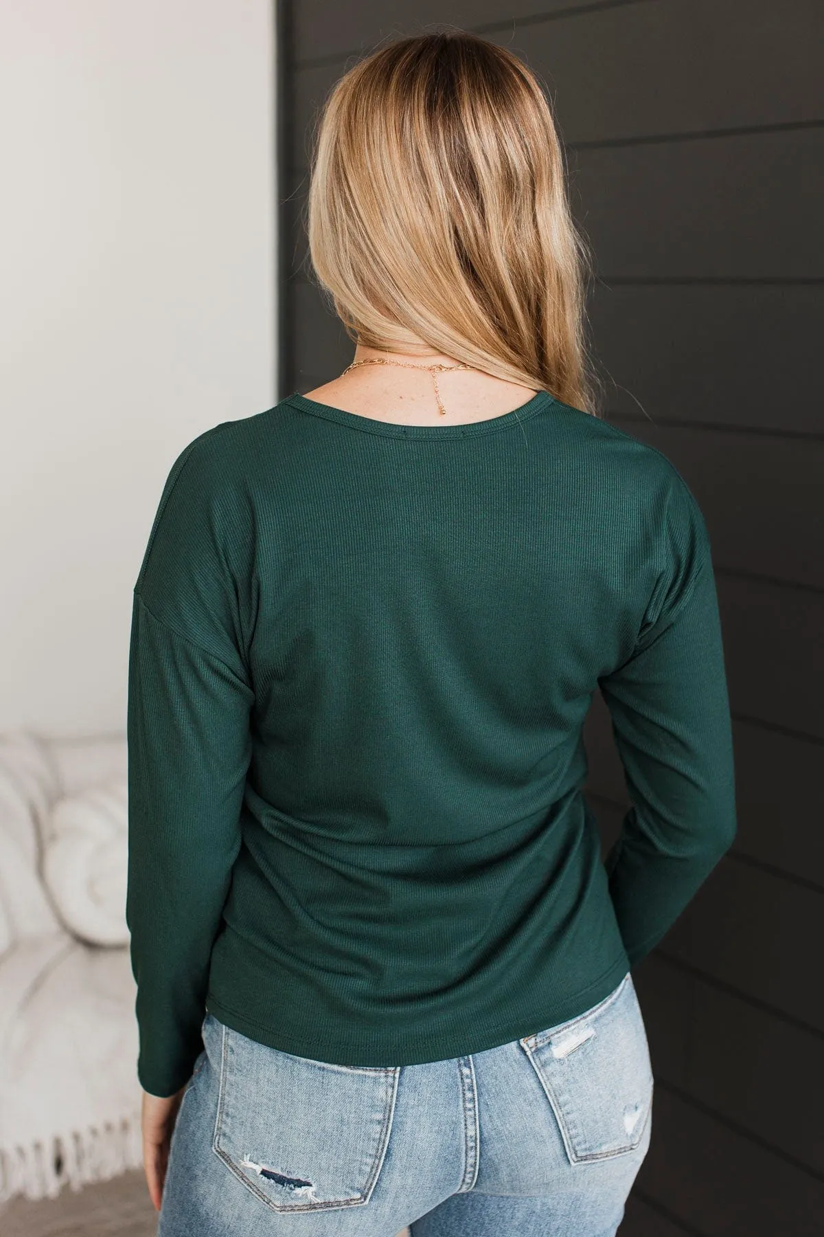 Sincere Wishes Long Sleeve Top- Emerald
