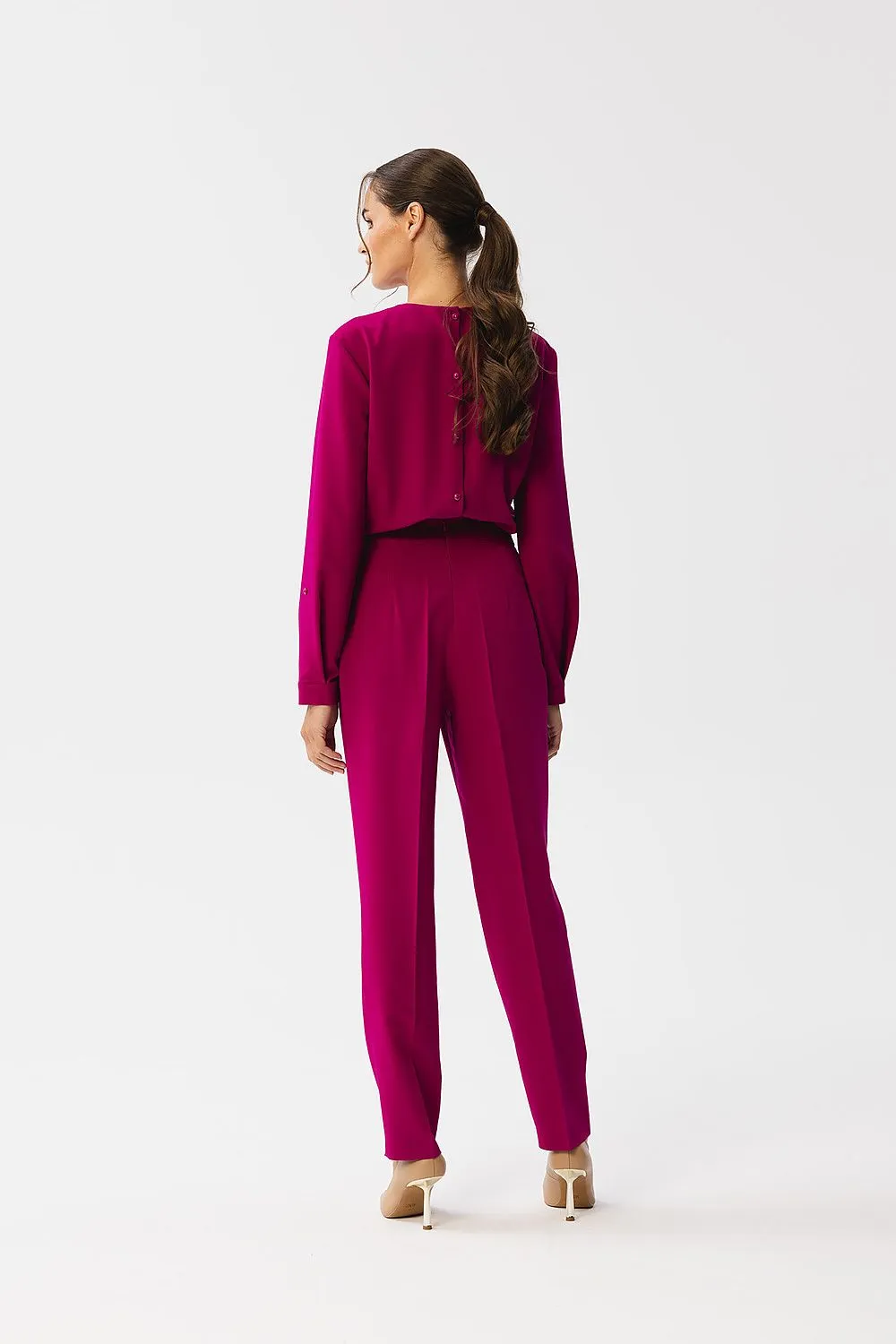 Slit Neckline Tailored Jumpsuit