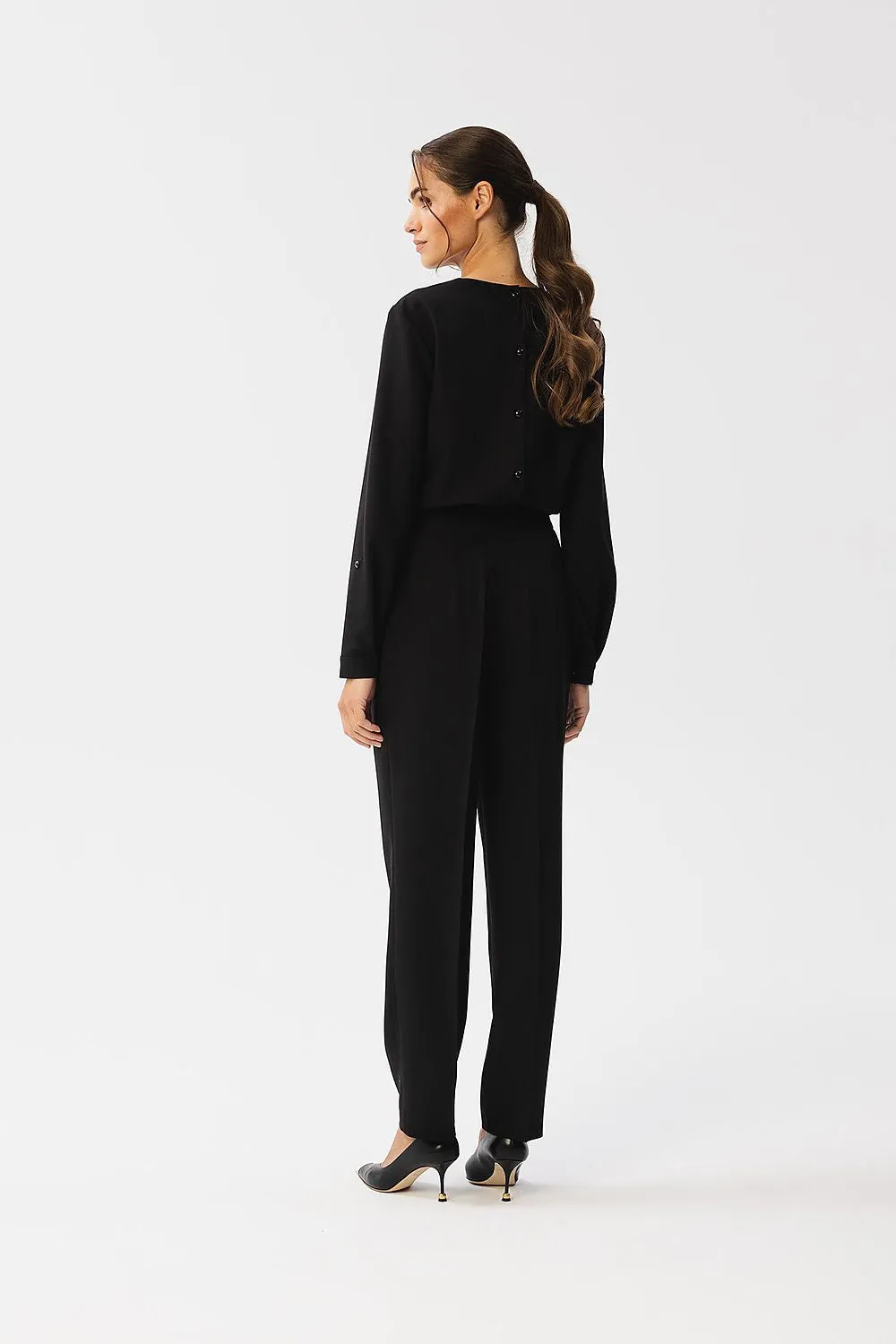 Slit Neckline Tailored Jumpsuit